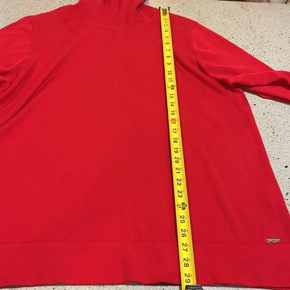 CALVIN KLEIN RIBBED TURTLENECK SWEATER HOLIDAY RED PLUS SIZE 2X - Picture 12 of 13